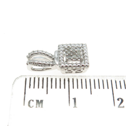 HAN 925 Sterling Silver Real Round-Cut Diamond Minimalist Pendant