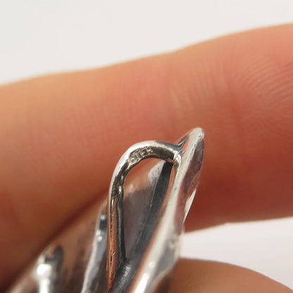 925 Sterling Silver Vintage Modernist Slide Pendant