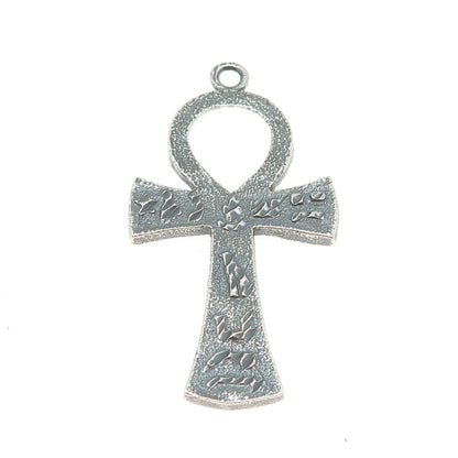 925 Sterling Silver Vintage Egyptian Ankh Oxidized Pendant