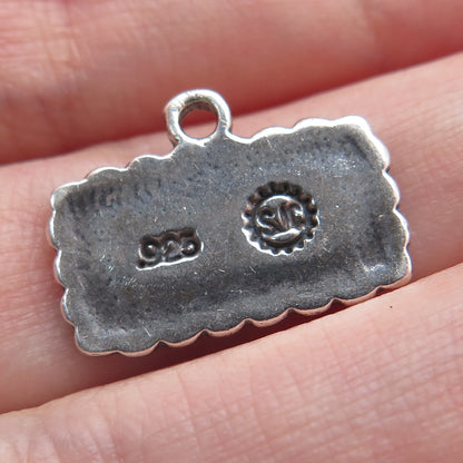 SUNDANCER 925 Sterling Silver Vintage Princess Minimalist Charm Pendant