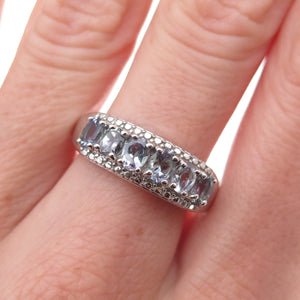 Chuck Clemency 925 Sterling Silver Real Oval-Cut Iolite Ring Size 8