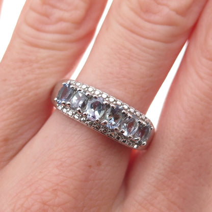Chuck Clemency 925 Sterling Silver Real Oval-Cut Iolite Ring Size 8