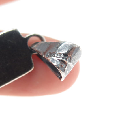 925 Sterling Silver Vintage Mexico Cross Religious Oxidized Large Pendant