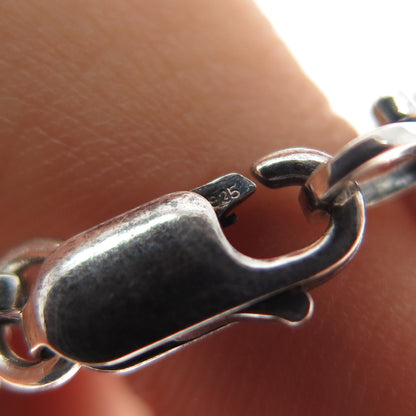 CAROLYN POLLACK 925 Sterling Vintage Real Turquoise Inlay Heart Bracelet 7.25"