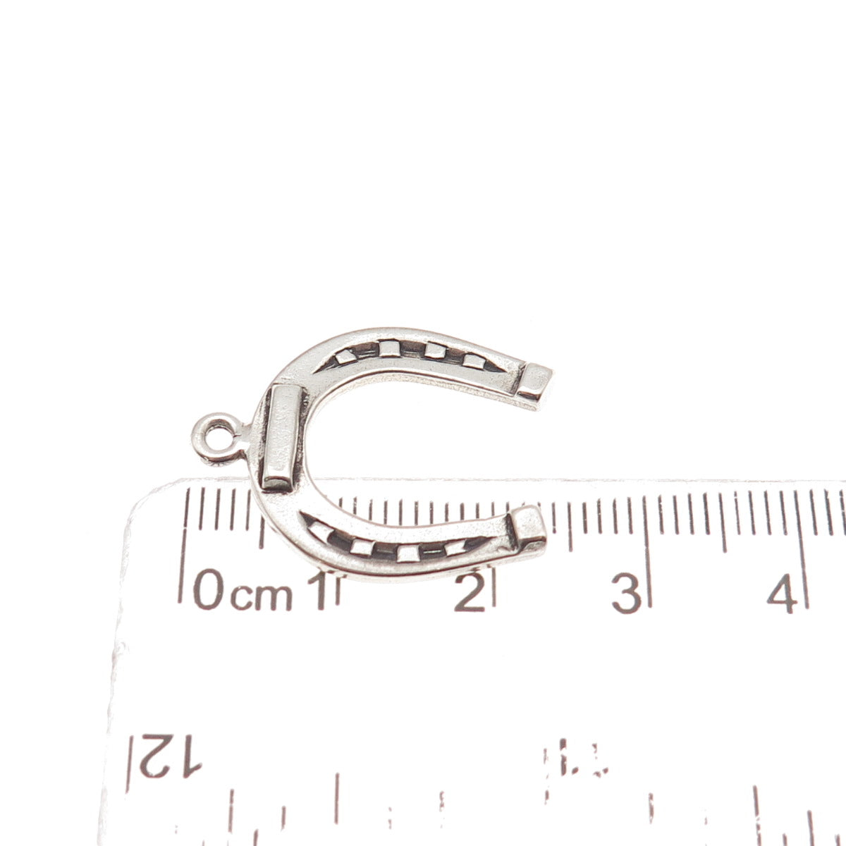 925 Sterling Silver Vintage Horseshoe Good Luck Oxidized Mini Charm Pendant