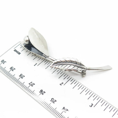 925 Sterling Silver Vintage Floral Leaf Pin Brooch