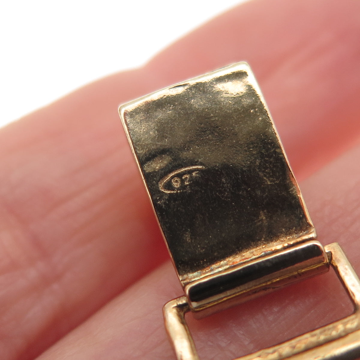 LIRM Sterling Gold Plated Vintage Israel Real Pearl Panel Link Bracelet 6.75"