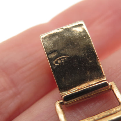 LIRM Sterling Gold Plated Vintage Israel Real Pearl Panel Link Bracelet 6.75"