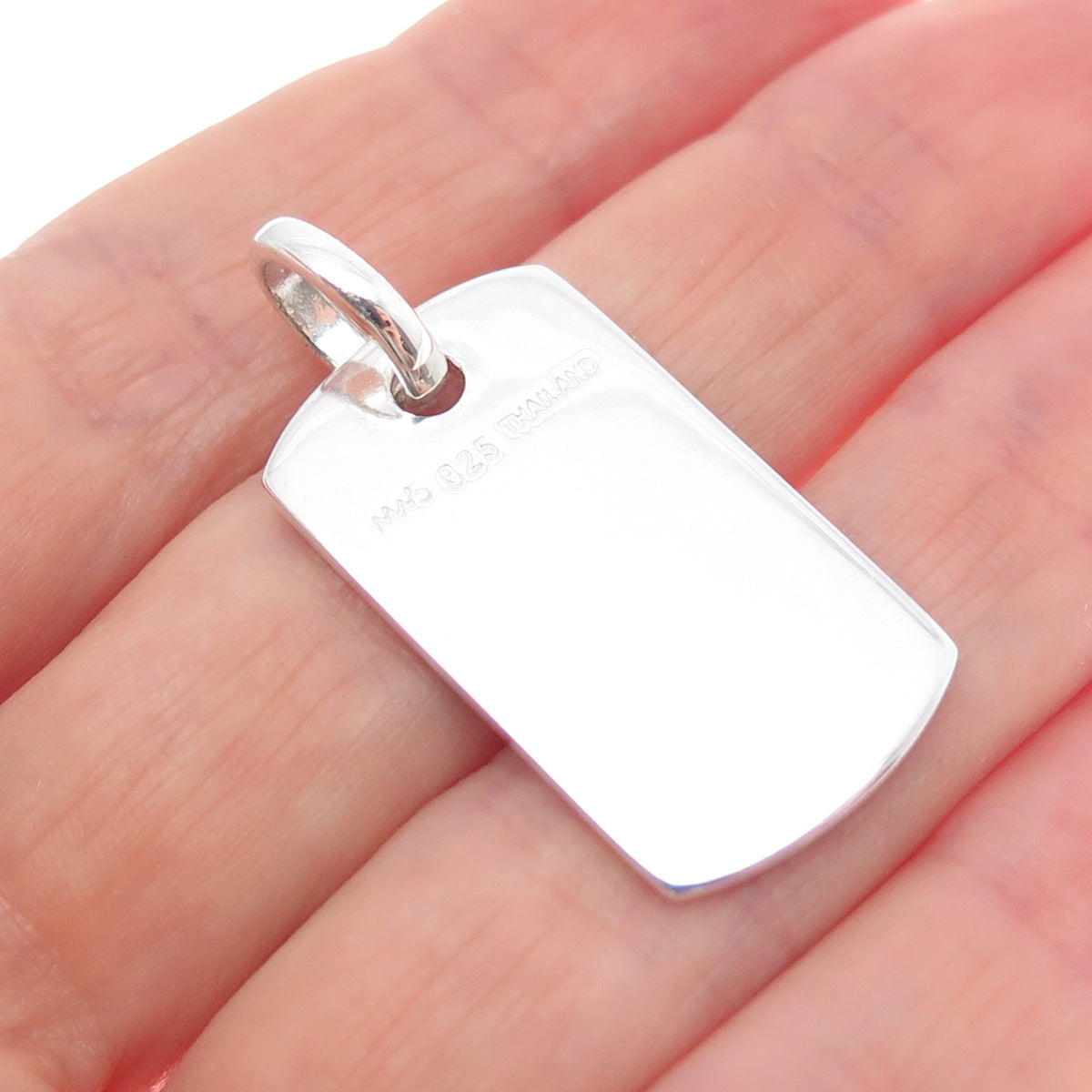 MWS Mark Wasserman Samara 925 Sterling Silver Vintage Hope Dog Tag Pendant