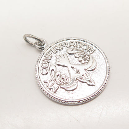 925 Sterling Silver Vintage STG JMF Holy Ghost Charm Pendant