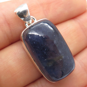 925 Sterling Silver Vintage Real Cabochon Lepidolite Charm Pendant
