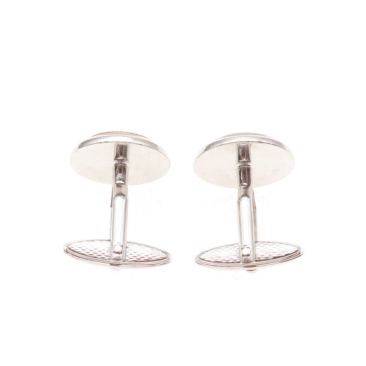 Dunhill 925 Sterling Silver 2-Tone Vintage Round Cufflinks