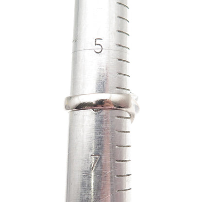 925 Sterling Silver Vintage Modernist Oxidized Ring Size 6
