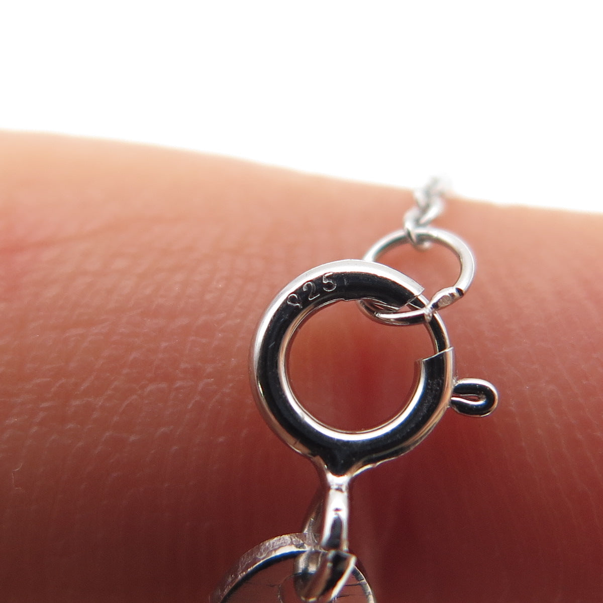 925 Sterling Silver Italy Round-Cut Blue & White C Z Cable Chain Necklace 18"