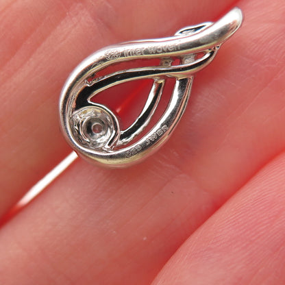 Jane Seymour 925 Sterling Silver Real Diamond Inter Woven Mini Charm Pendant