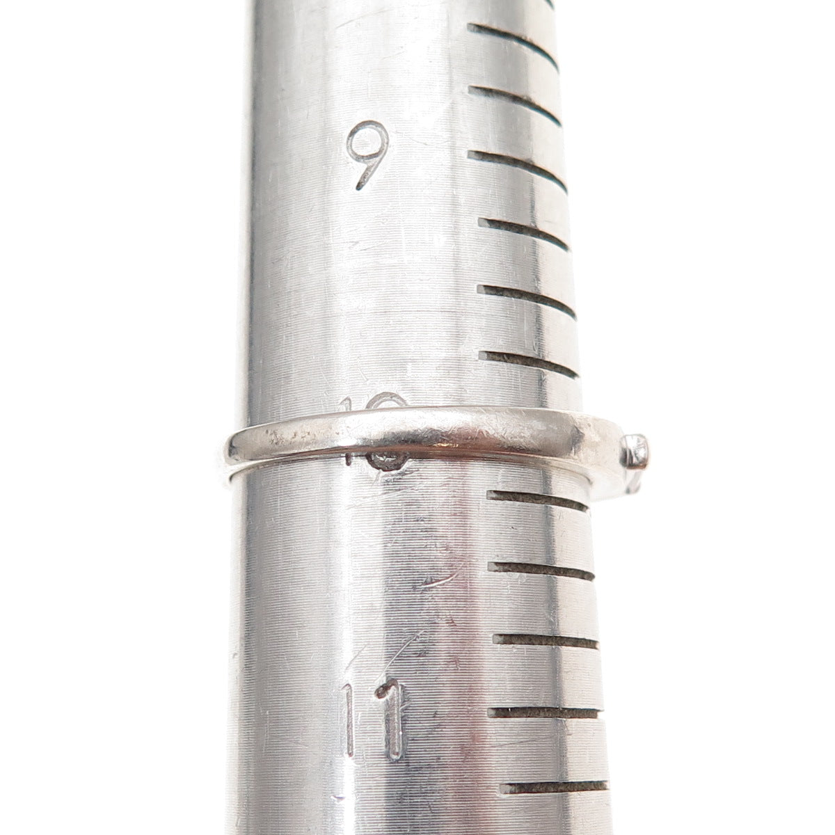 925 Sterling Silver Tapered Baguette-Cut C Z Band Ring Size 10.25