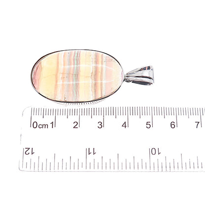 925 Sterling Silver Vintage Real Cabochon Agate Pendant