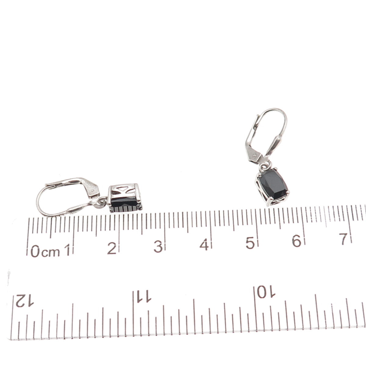 Chuck Clemency 925 Sterling Silver Real Black Onyx Dangle Earrings