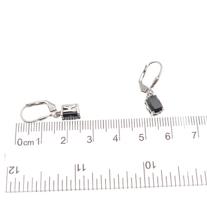 Chuck Clemency 925 Sterling Silver Real Black Onyx Dangle Earrings
