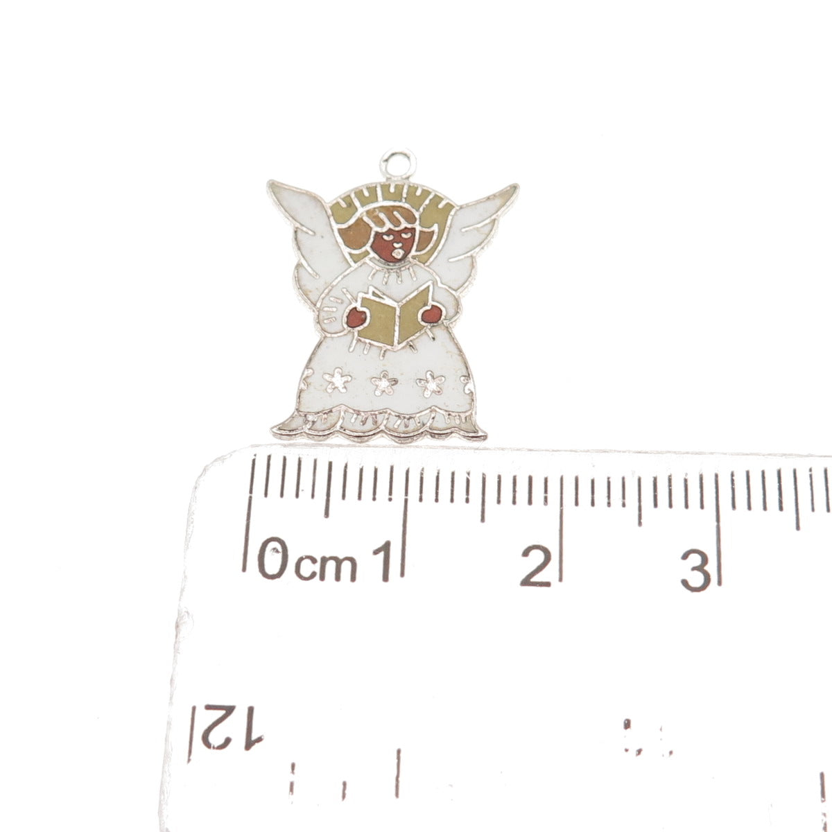 Danecraft 925 Sterling Silver Antique Art Deco Enamel Angel Mini Charm Pendant