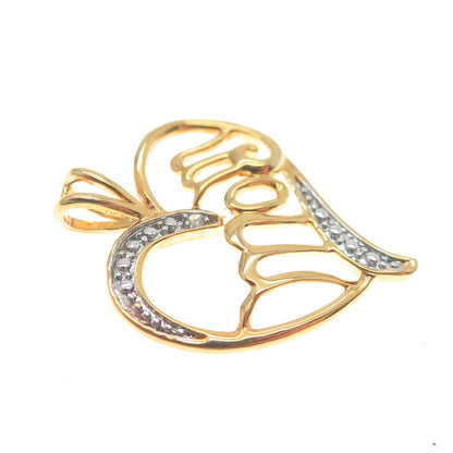 MICHAEL ANTHONY Sterling Silver Real Diamond Accent Mom Heart Minimalist Pendant