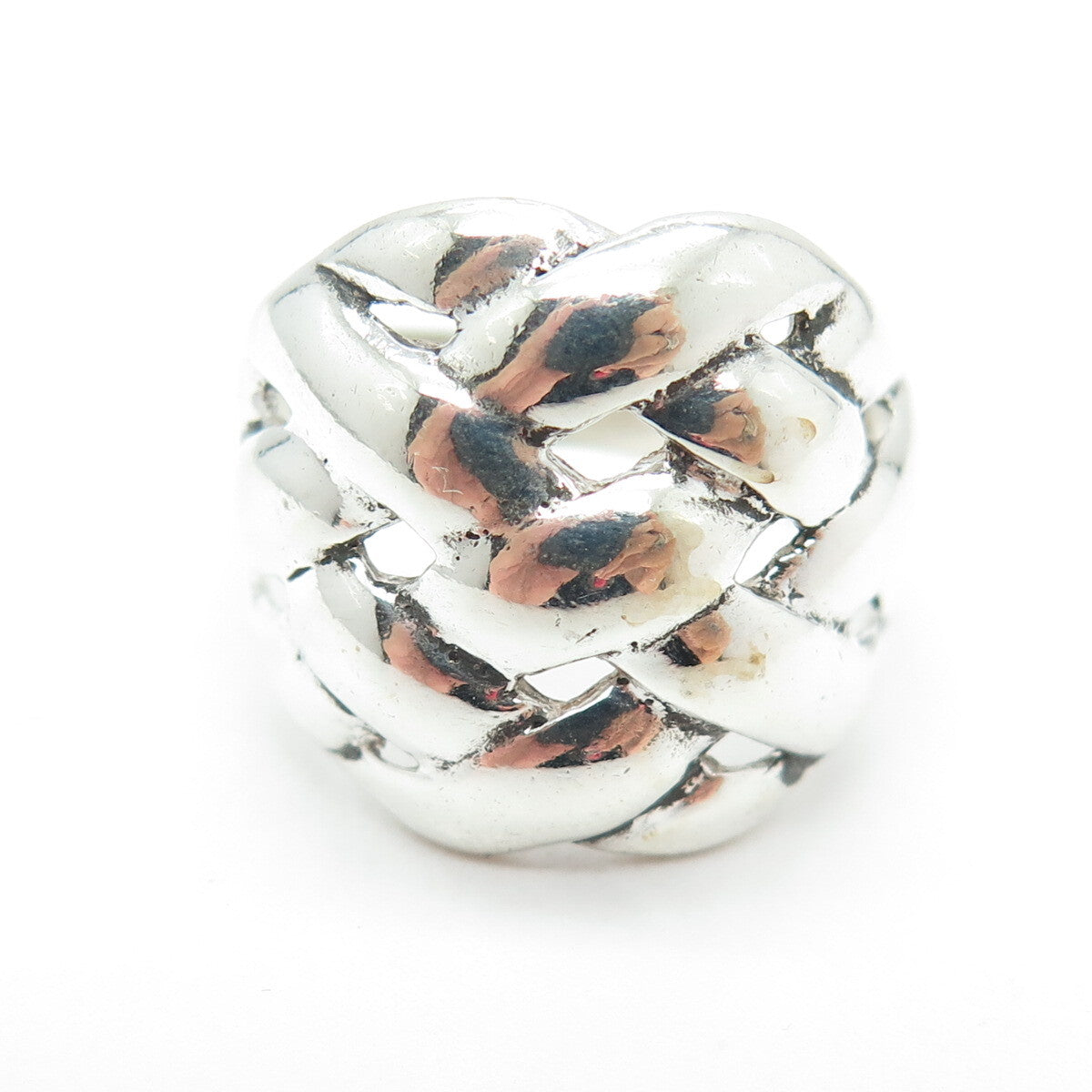 925 Sterling Silver Vintage Wicker Ring Size 8.75