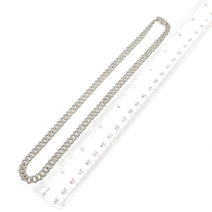 925 Sterling Silver Round-Cut C Z Cuban Chain Necklace 16"