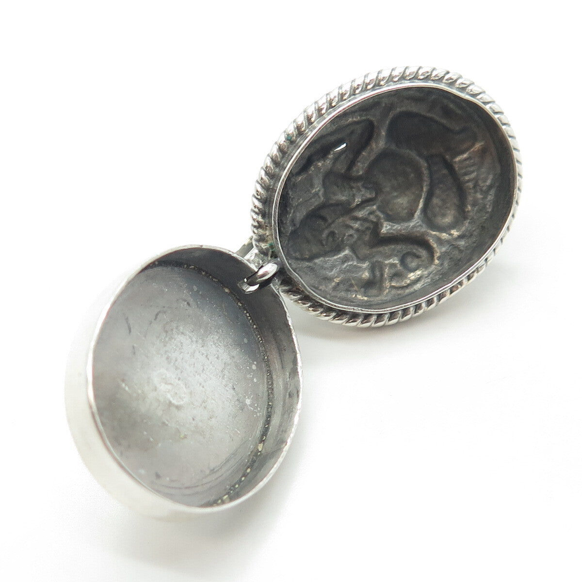 925 Sterling Silver Vintage Ganesha Hindu Goddess Locket Pendant
