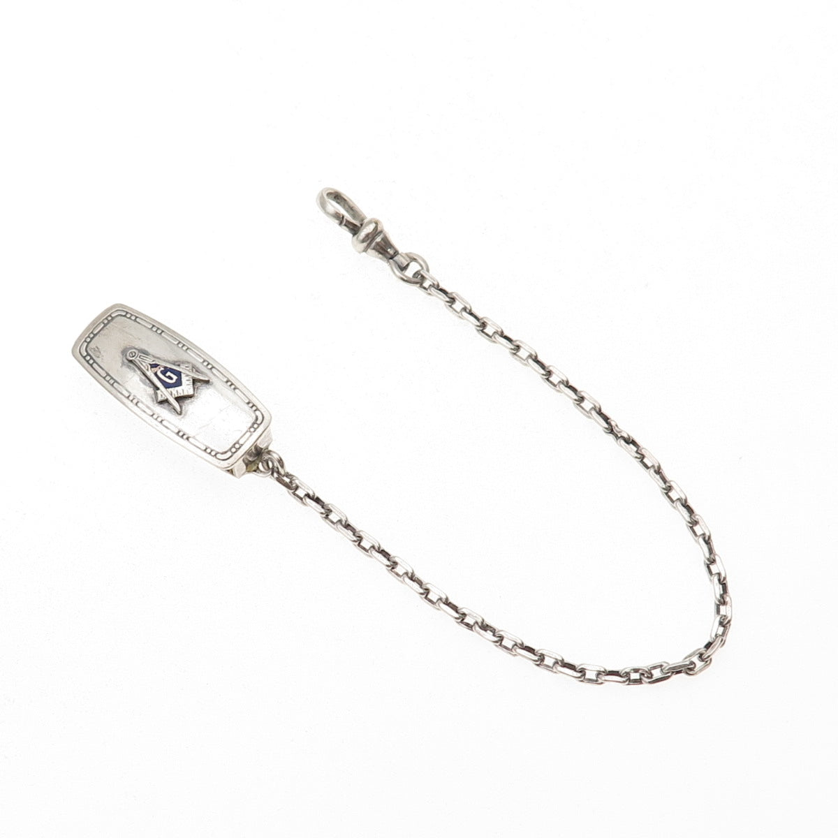 Hickok Sterling Silver Antique Art Deco Beltogram Pocket Watch / Belt Loop Chain