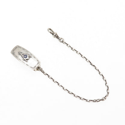 Hickok Sterling Silver Antique Art Deco Beltogram Pocket Watch / Belt Loop Chain
