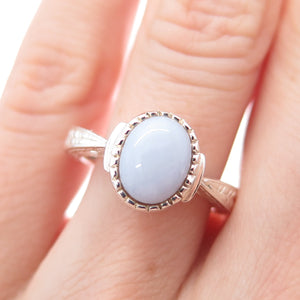 MICHELLE ALBALA 925 Sterling Silver Vintage Real Lavender Agate Ring Size 6