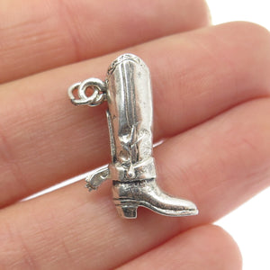 925 Sterling Silver Vintage Cowboy Charm Pendant
