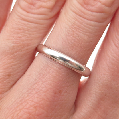 925 Sterling Silver Vintage Mexico Classic Wedding Band Ring Size 8