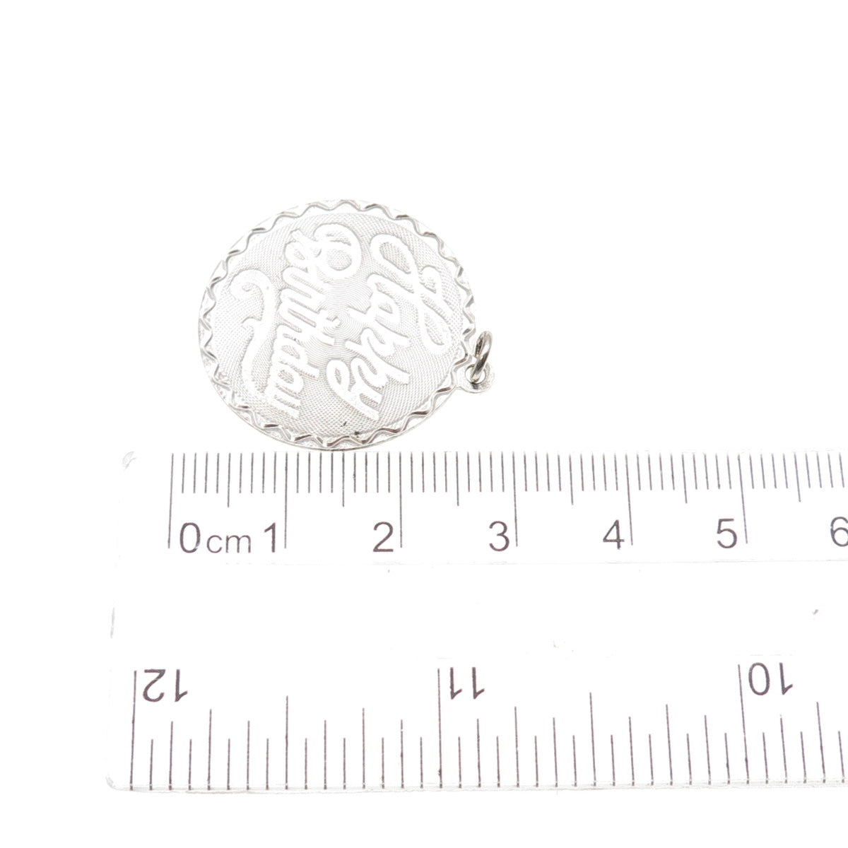 925 Sterling Silver Vintage Happy Birthday Charm Pendant