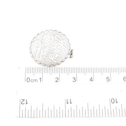 925 Sterling Silver Vintage Happy Birthday Charm Pendant