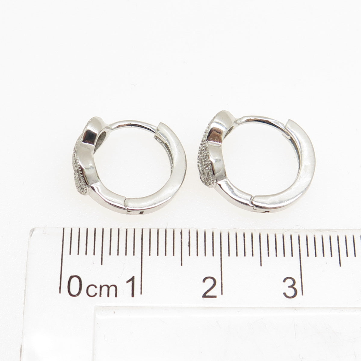 925 Sterling Silver Round-Cut C Z Knot Hoop Earrings