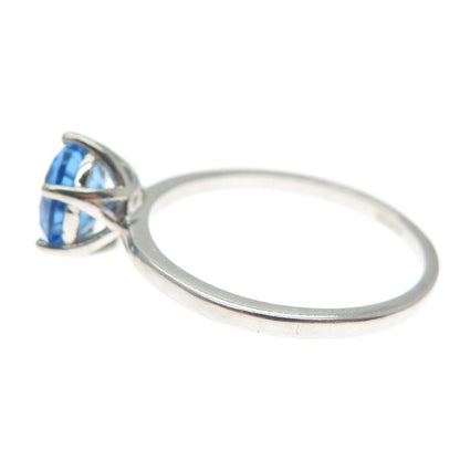 DAZZLERS 925 Sterling Silver Round-Cut Nano Tanzanite Ring Size 8