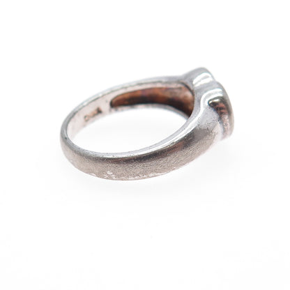 925 Sterling Silver Vintage Open Heart Oxidized Ring Size 6