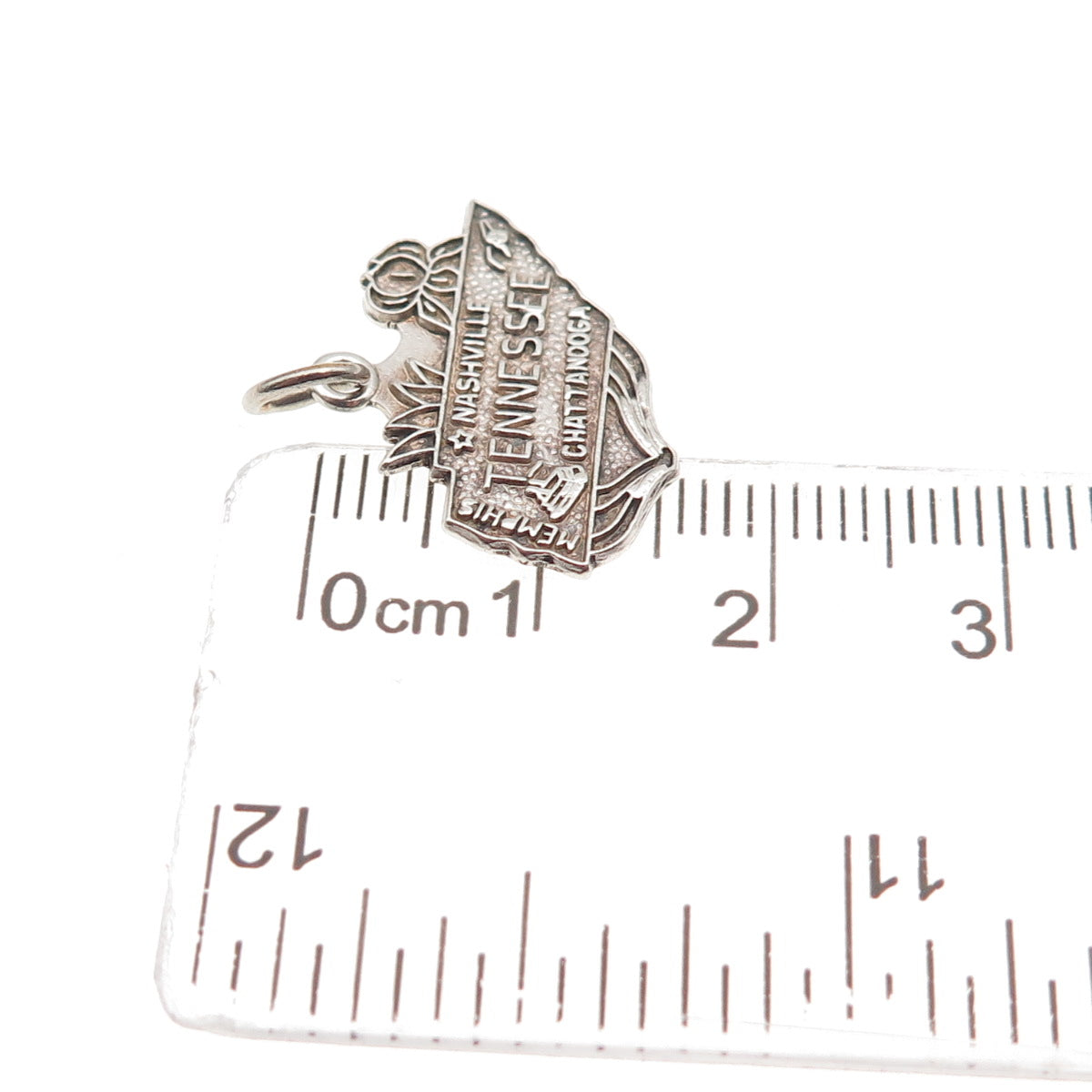 FRENCH & FRANKLIN 925 Sterling Silver Vintage Tennessee Map Mini Charm Pendant