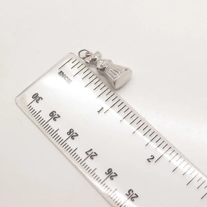 925 Sterling Silver Vintage Enamel Woman in a Kimono Charm Pendant