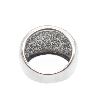 CHATEAU D'ARGENT 925 Sterling Silver Vintage Diamond-Cut Oxidized Ring Size 7