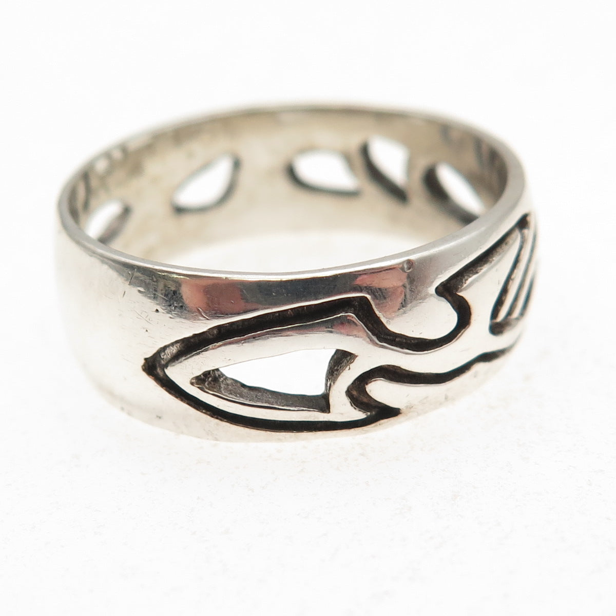 925 Sterling Silver Vintage Celtic Oxidized Band Ring Size 12.25