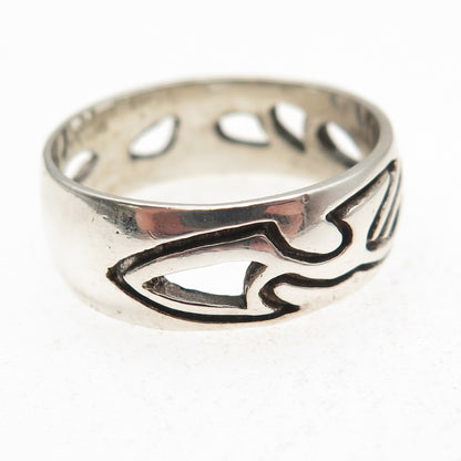 925 Sterling Silver Vintage Celtic Oxidized Band Ring Size 12.25