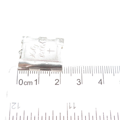 CHIM 925 Sterling Silver Vintage Holy Bible Locket Minimalist Charm Pendant