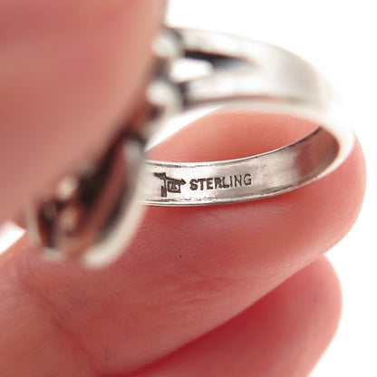 Bell Trading Post Old Pawn Sterling Silver Vintage Turquoise Tribal Ring Size 5