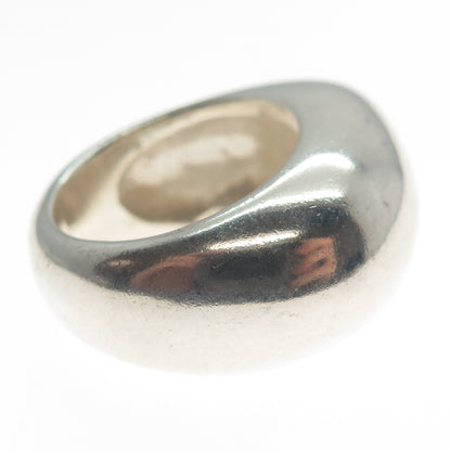 925 Sterling Silver Vintage Smooth Domed Ring Size 7.25