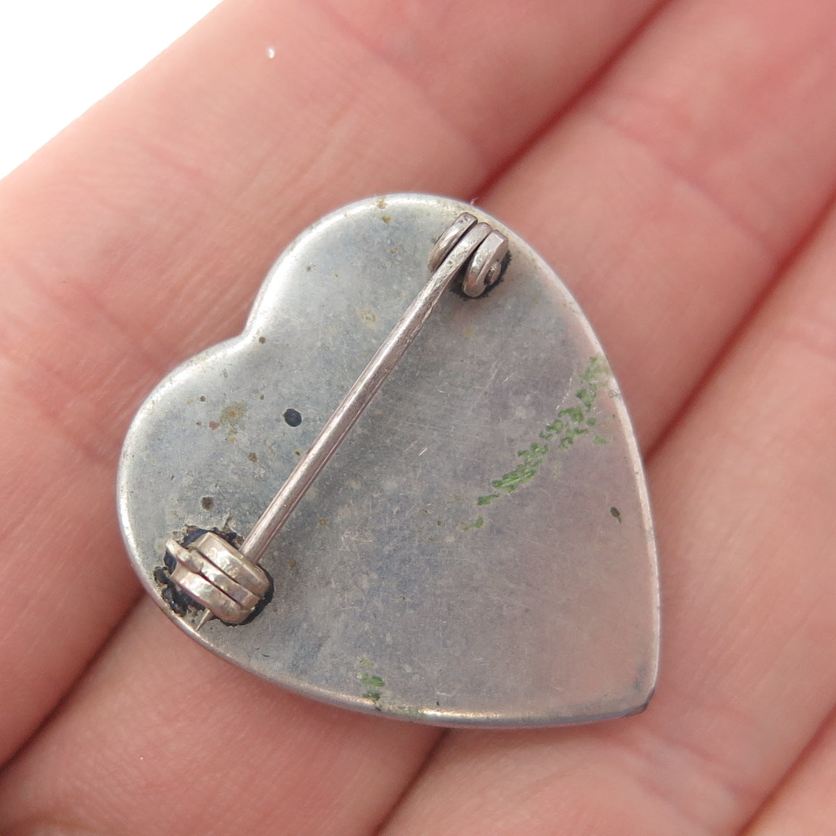 Silver-Tone Antique Art Deco Monarch Butterfly Wing Sunset Heart Pin Brooch