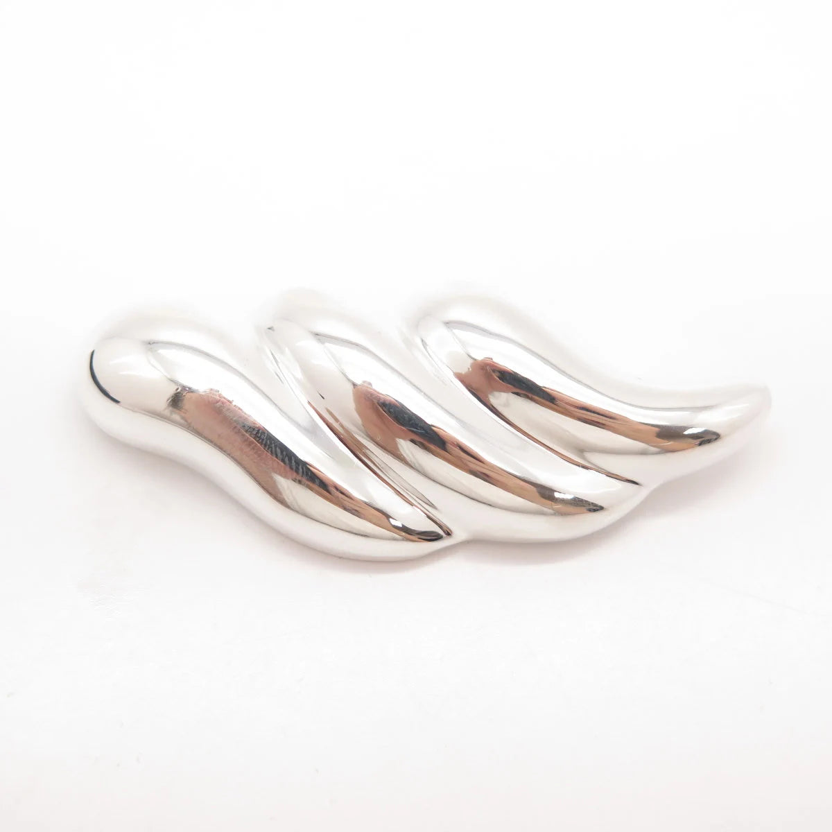 925 Sterling Silver Vintage Zina Modernist Ribbed Pin Brooch