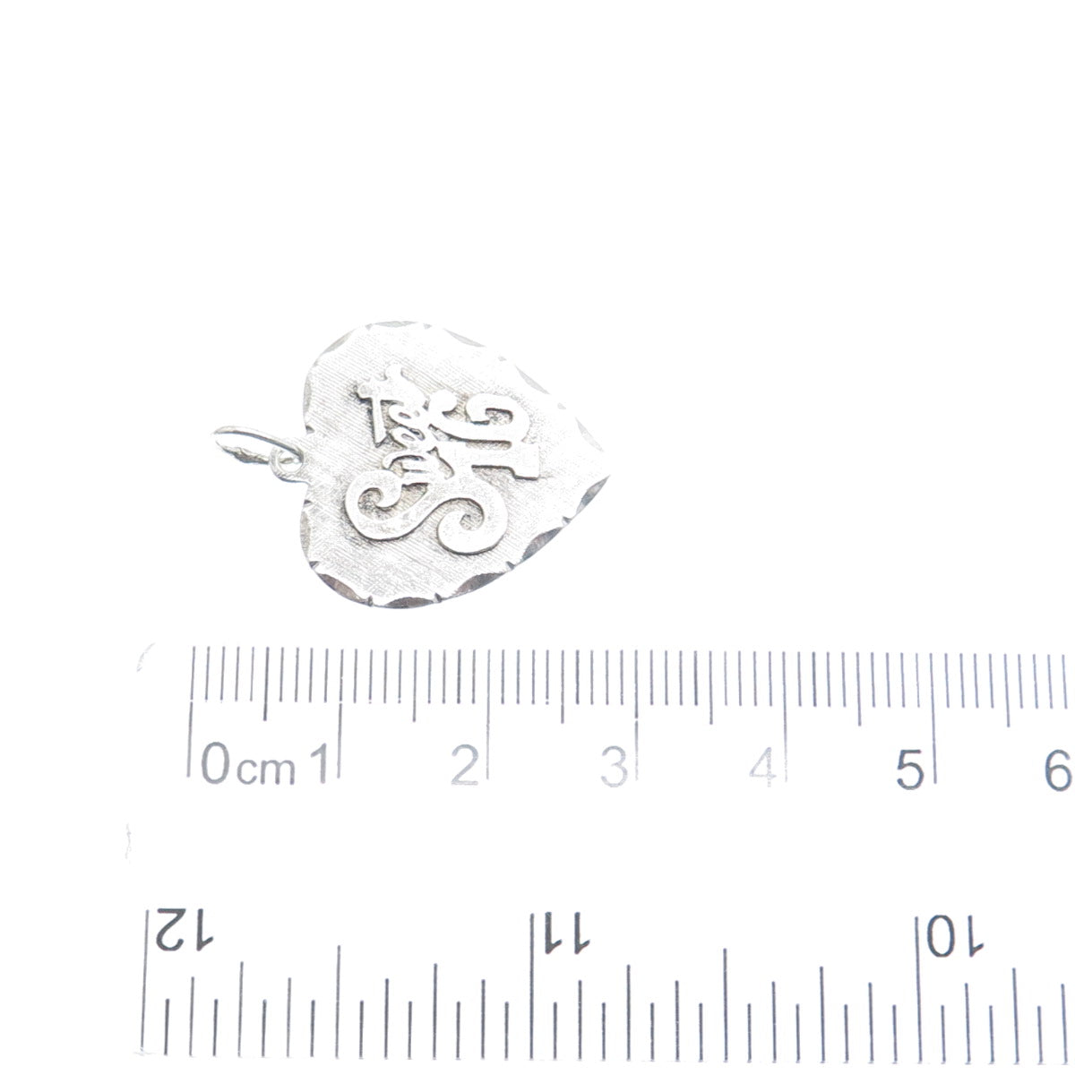 CROWN 925 Sterling Silver Vintage Sweet 16 Heart Charm Pendant