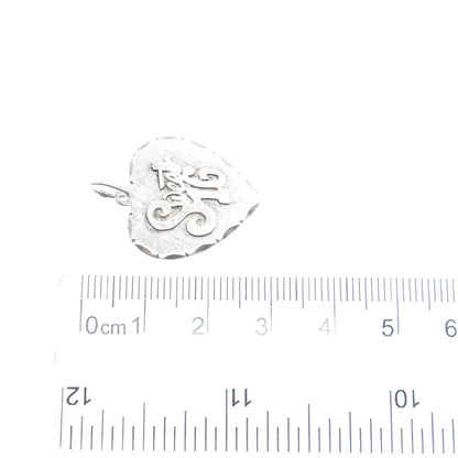 CROWN 925 Sterling Silver Vintage Sweet 16 Heart Charm Pendant